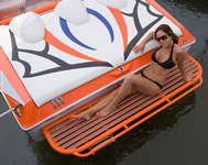 Tubular aluminum swim platform on a baja outlaw by Extreme Marine!